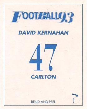 1993 Select AFL Stickers #47 David Kernahan Back